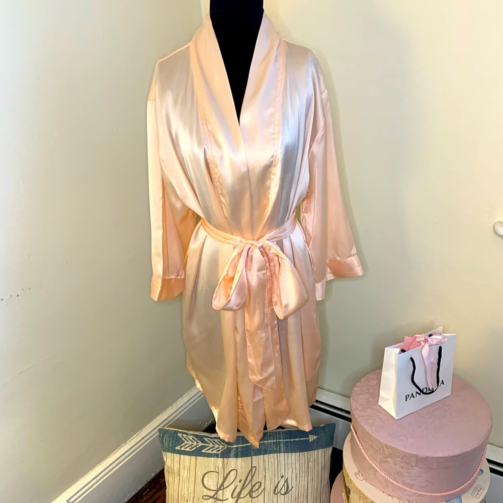 “ Bridesmaid” Embroidered Belted Satin Robe